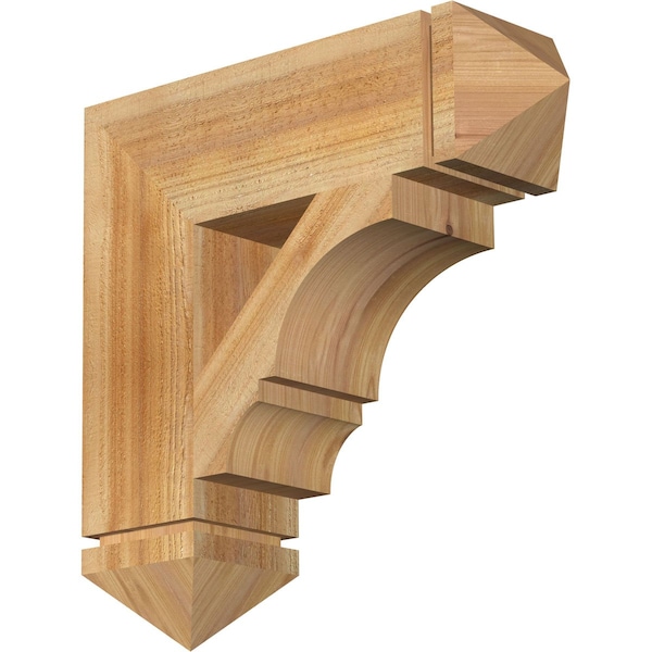 Ekena Millwork Balboa Arts & Crafts Rough Sawn Bracket, Western Red Cedar, 6"W x 22"D x 22"H BKT06X22X22BOA03RWR - main